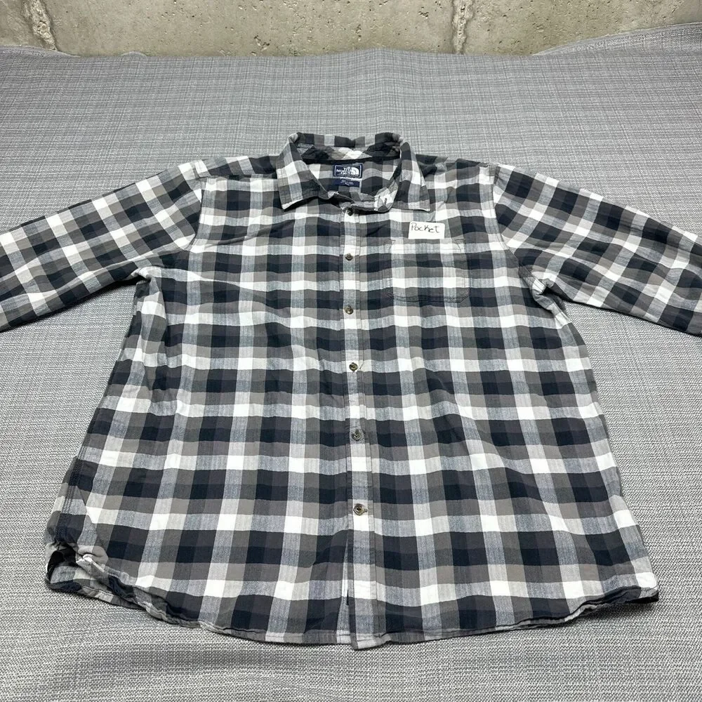 The North Face‎ Shirt Mens XXL Black White Check Outdoors Cabin Woods Gorpcore